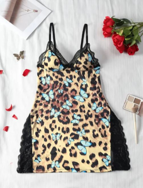 Thumbnail: Women’s Sexy Lace Trim Night Dress