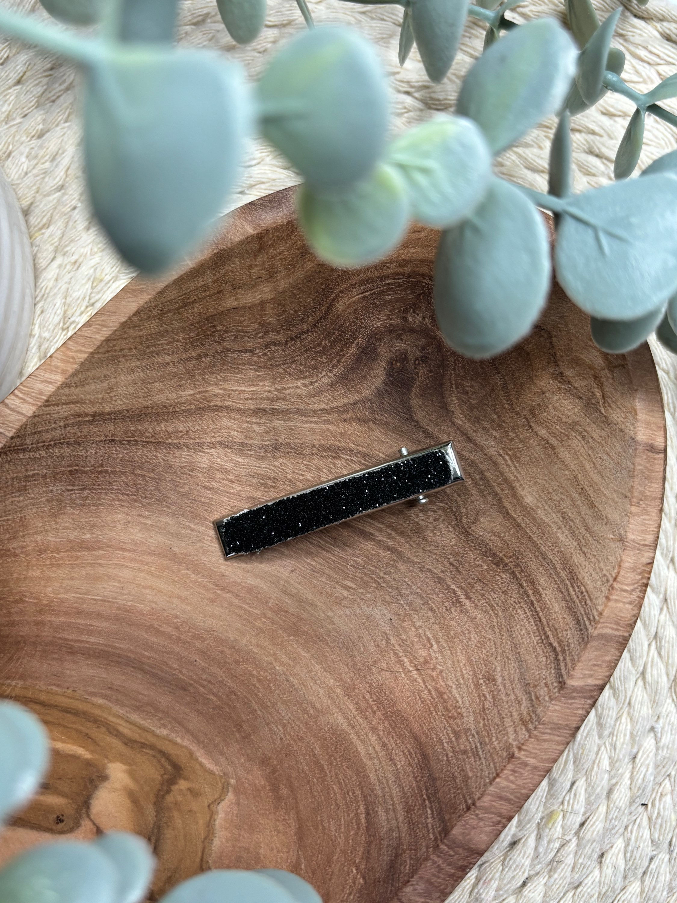 Hair Clip | Black Glitter