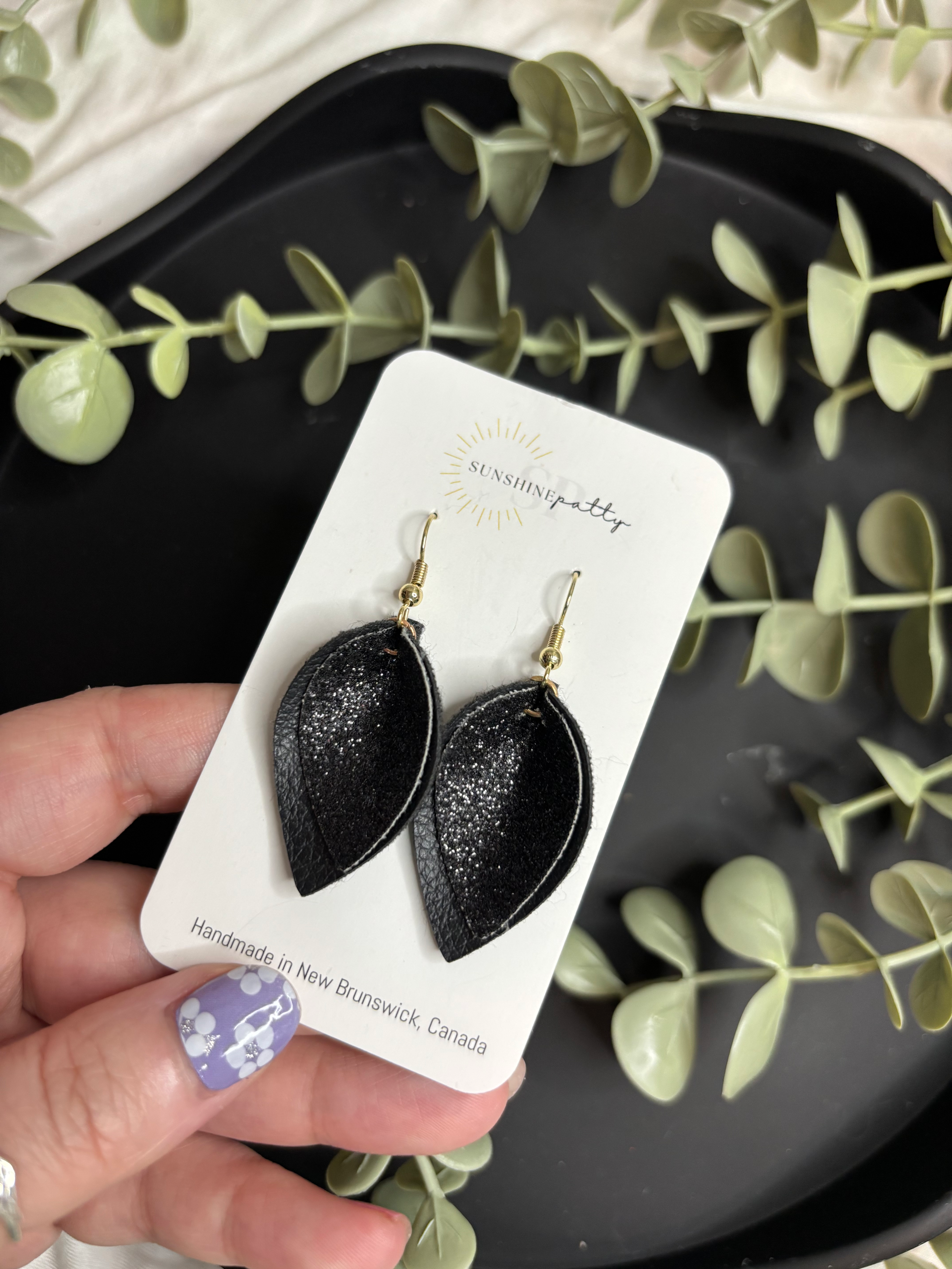 Elsie | Black Glitter