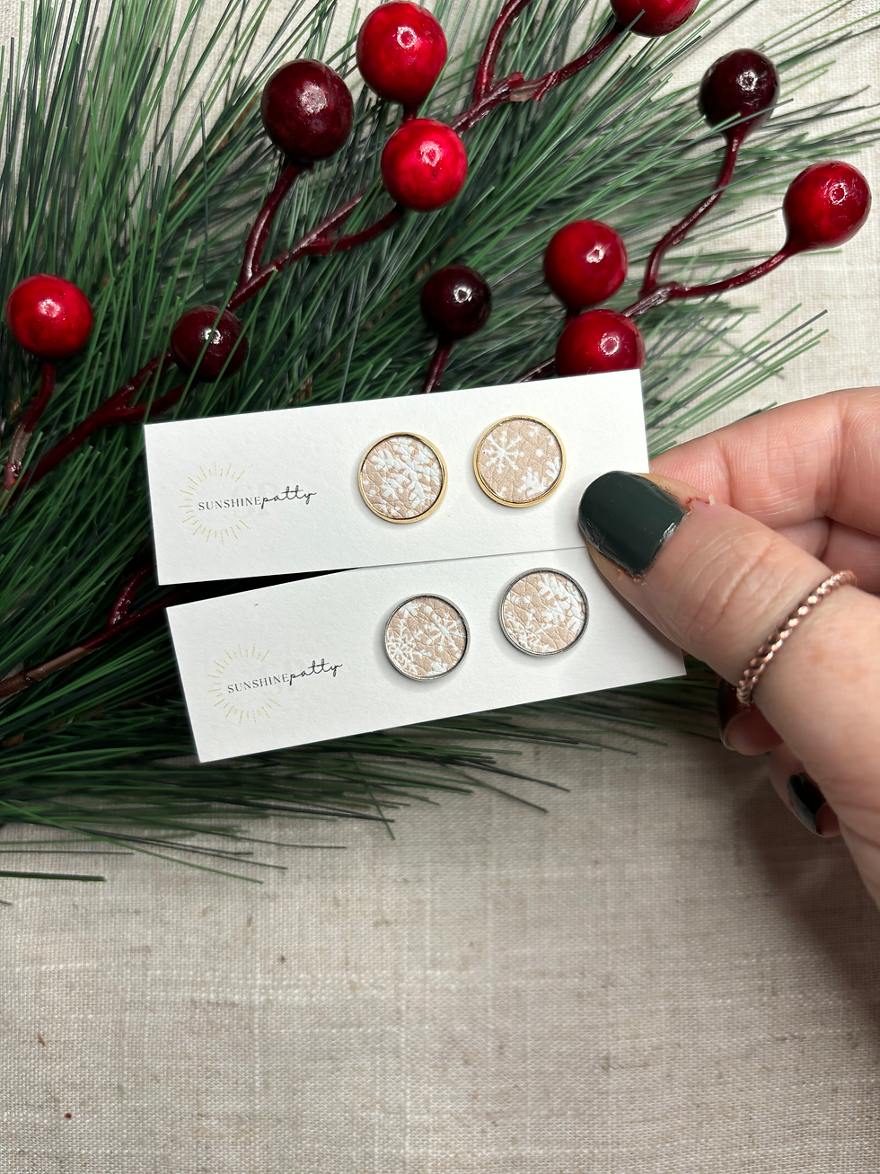 Studs | Pink Snowflakes