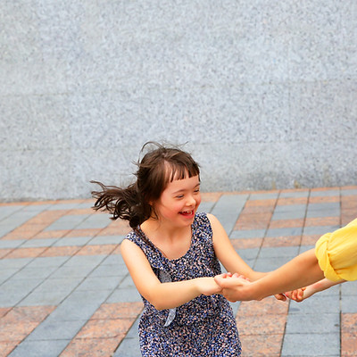 Girl Playing Outside