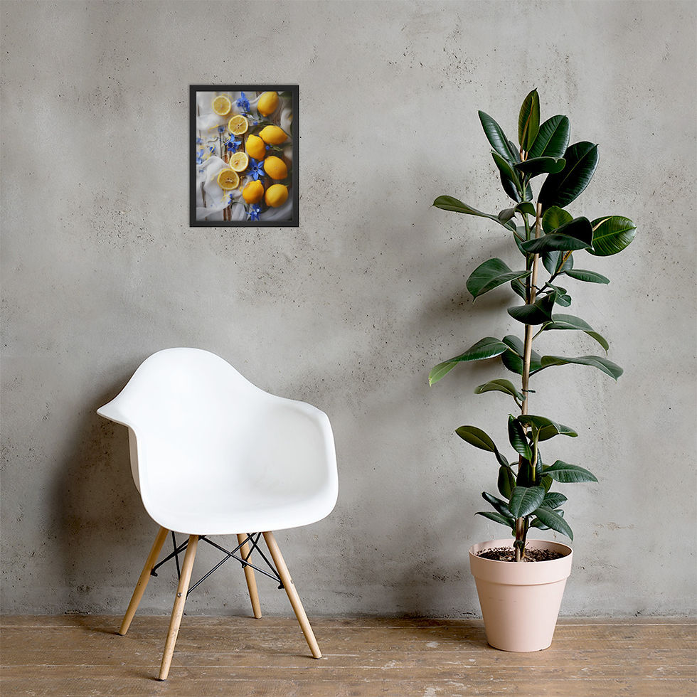 Miniatura: Lemon Blossom Table - Framed Poster
