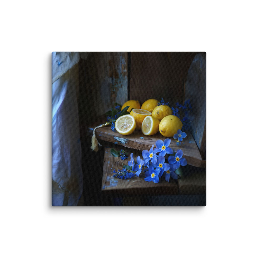 Thumbnail: Blue Flower Lemon - Canvas