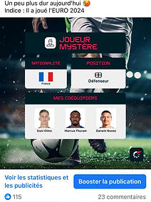 Publication Facebook Social Media Management Flashscore A quel joeur pensez vous Joueur mystère