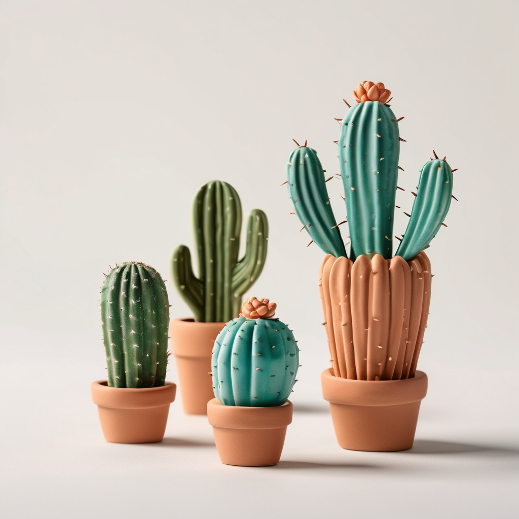 Ceramic Cactus Figurine