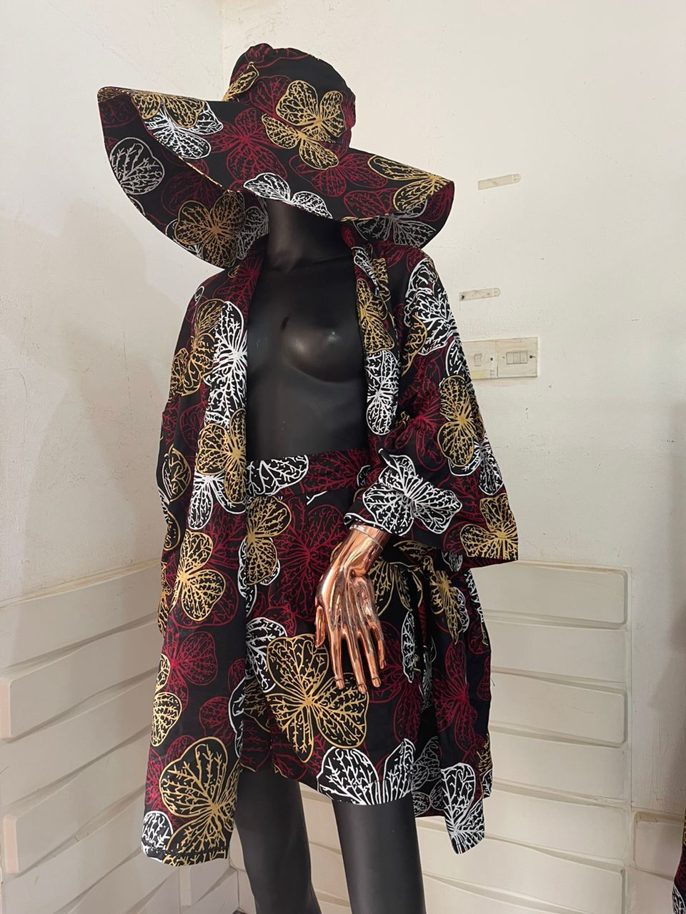 Thumbnail: Ensemble long Kimono avec pantalon ou short en coton