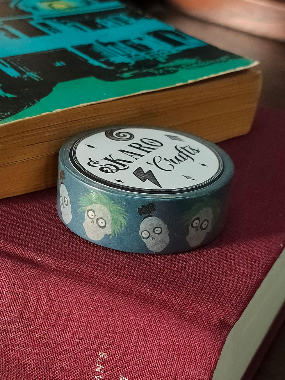 single roll of shrunken heads washi tape