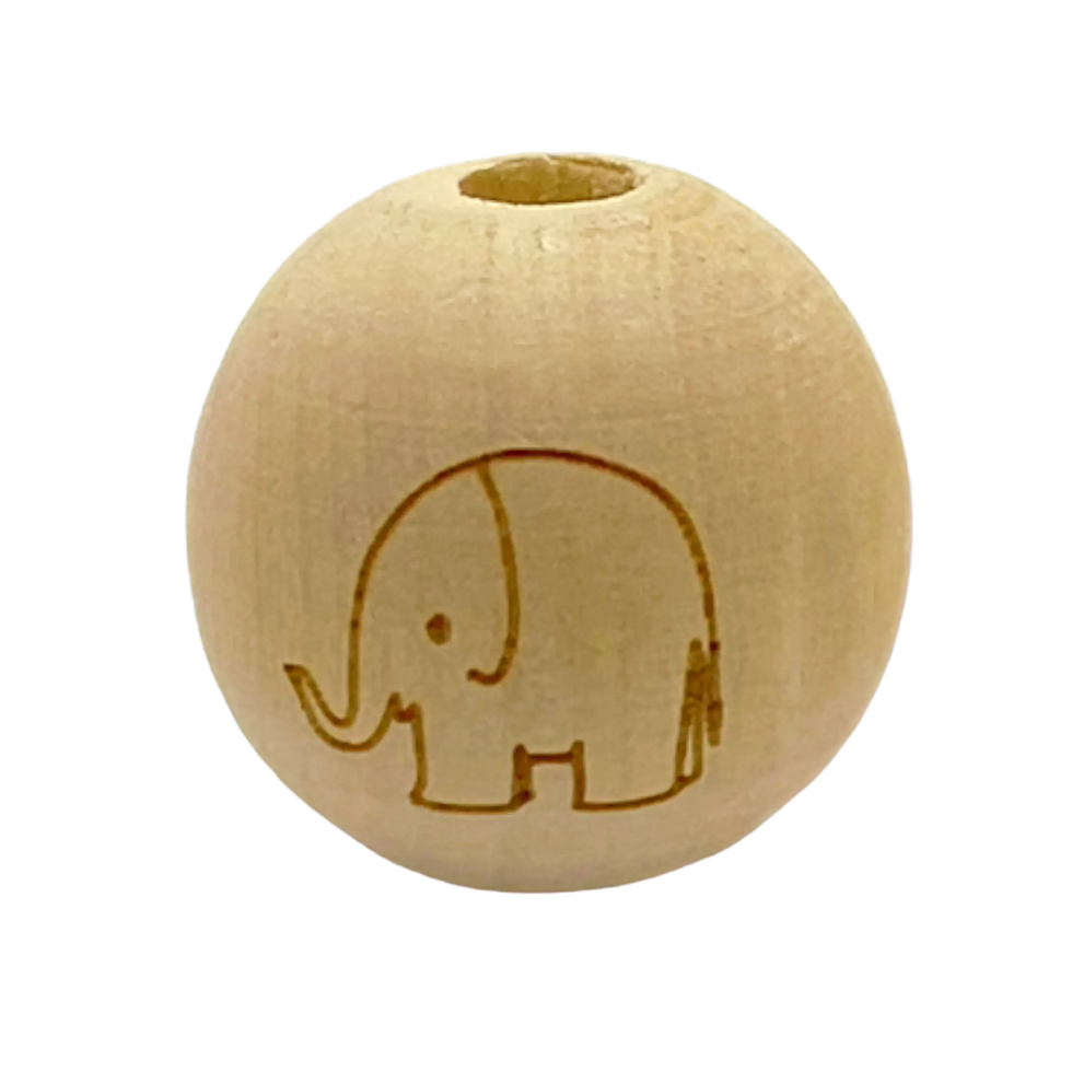 20mm Motiv-Holzperle Elefant