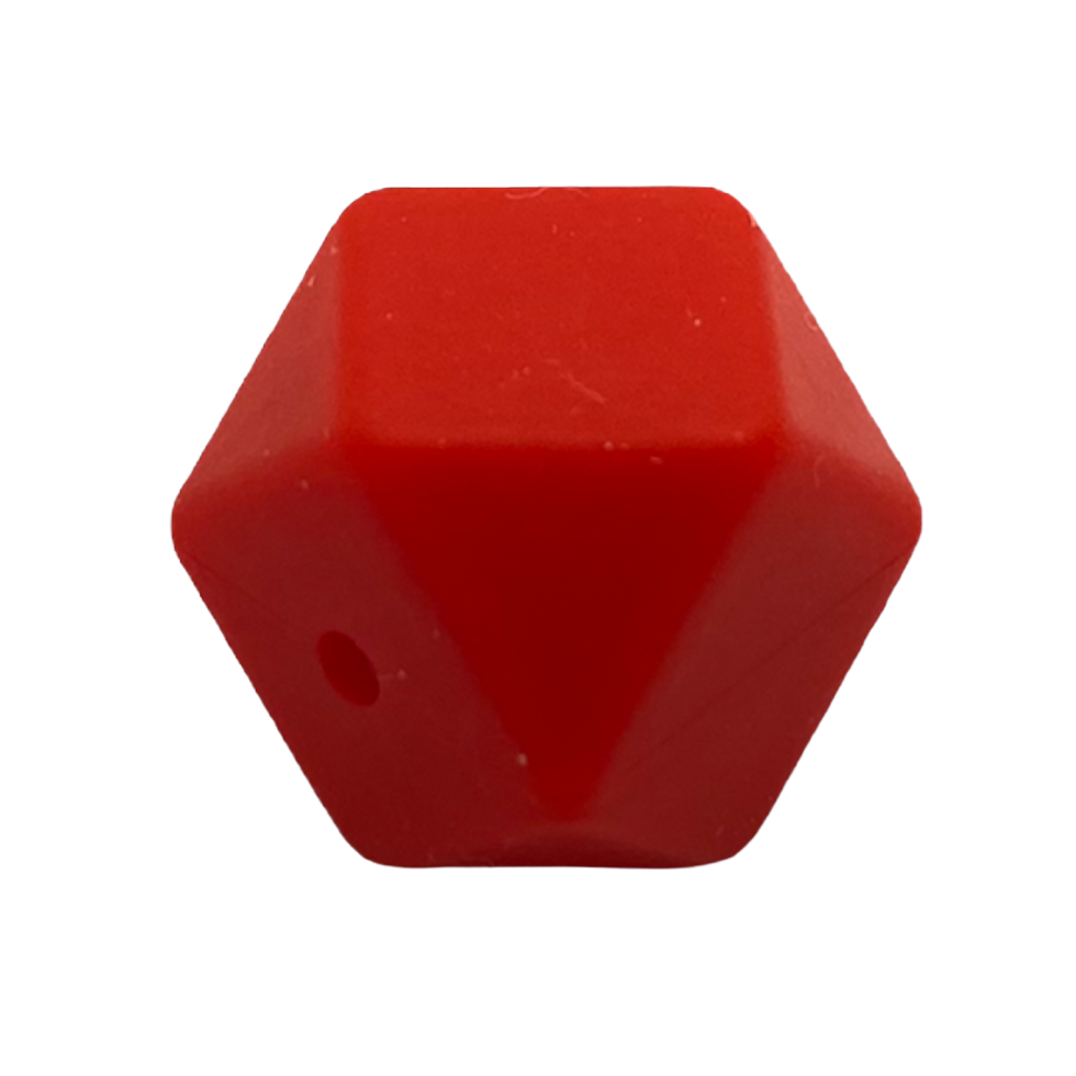 17mm Silikon Hexagonperle Rot