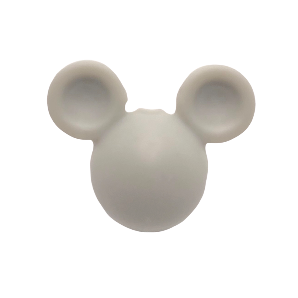 Silikon Motivperle Maus Hell Grau