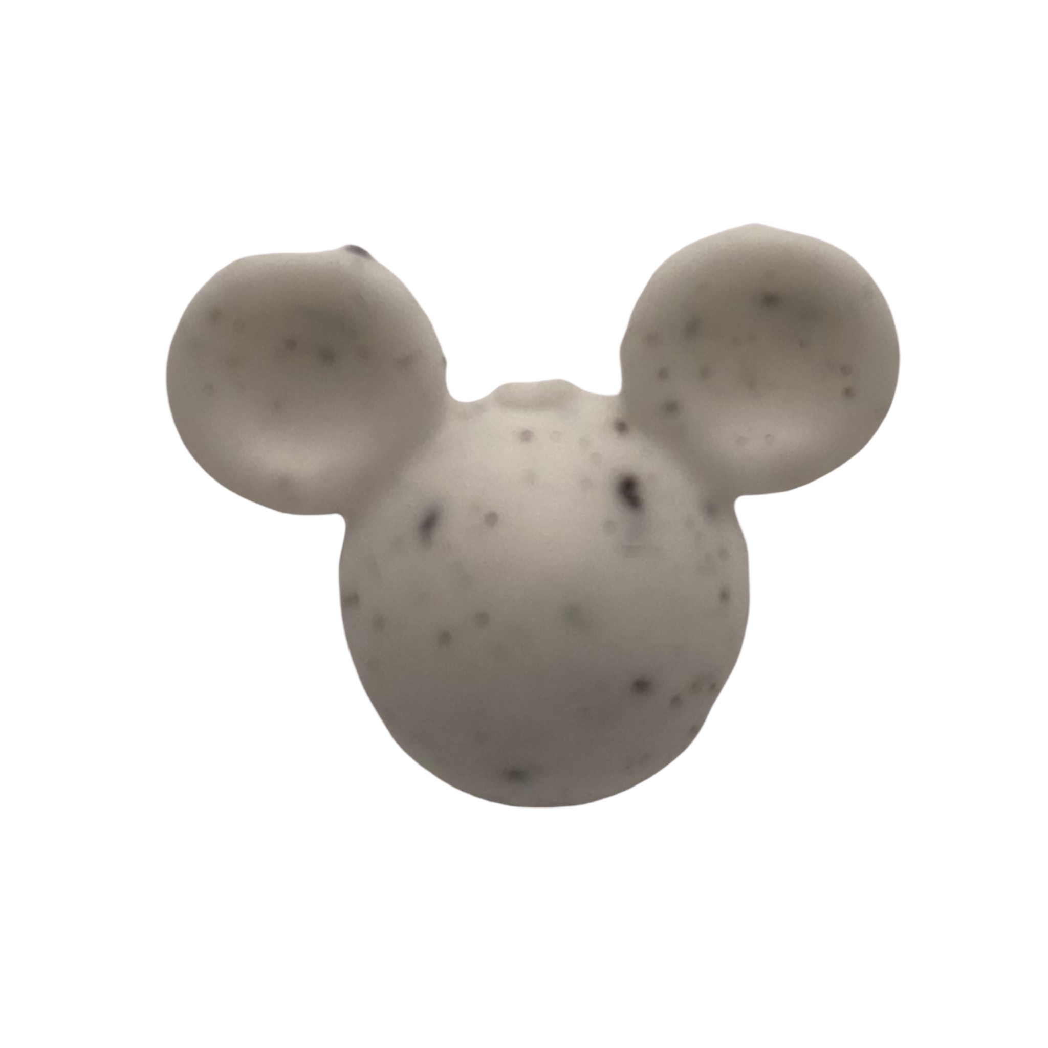 Silikon Motivperle Maus Granit Weiß