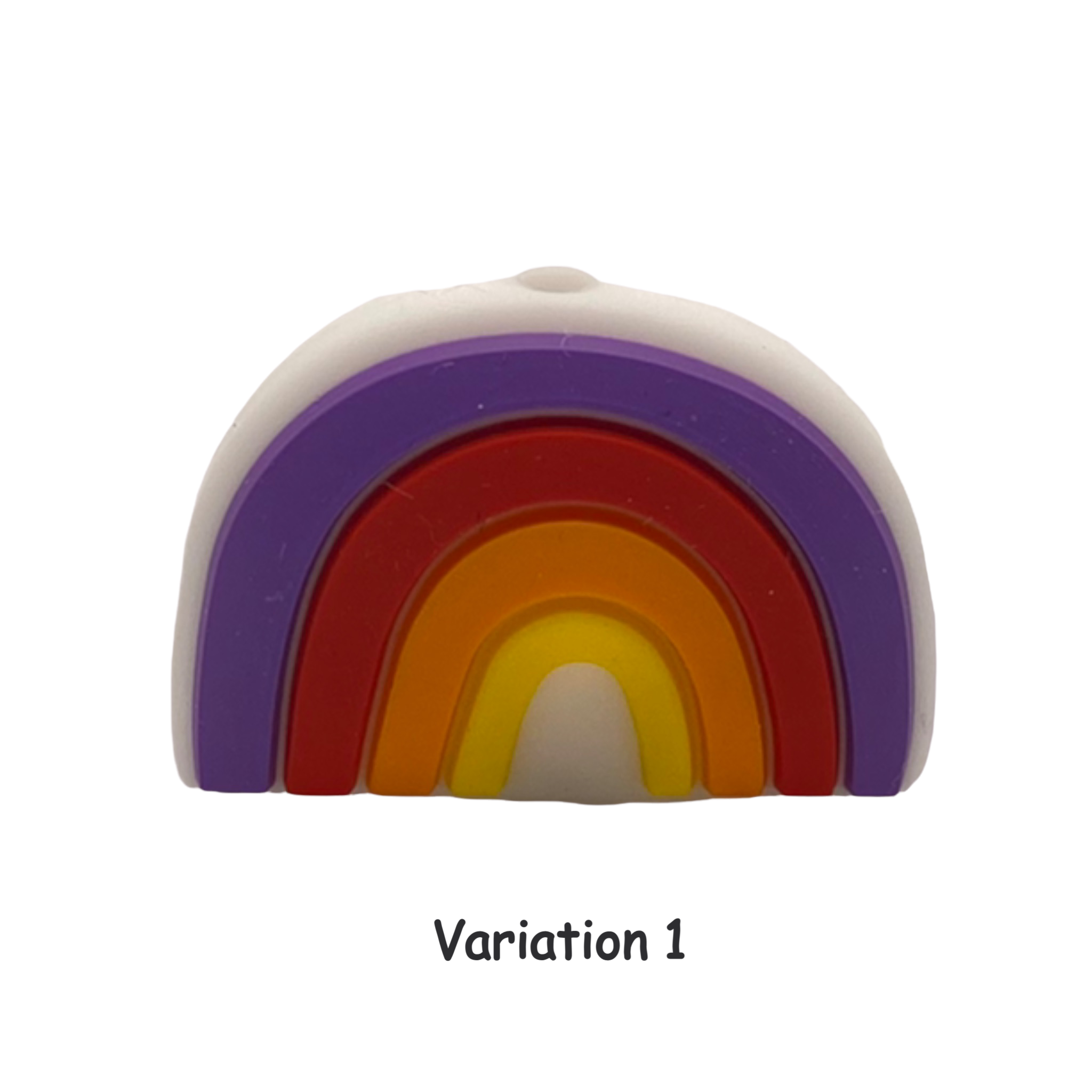 Silikon Motivperle Regenbogen Lila