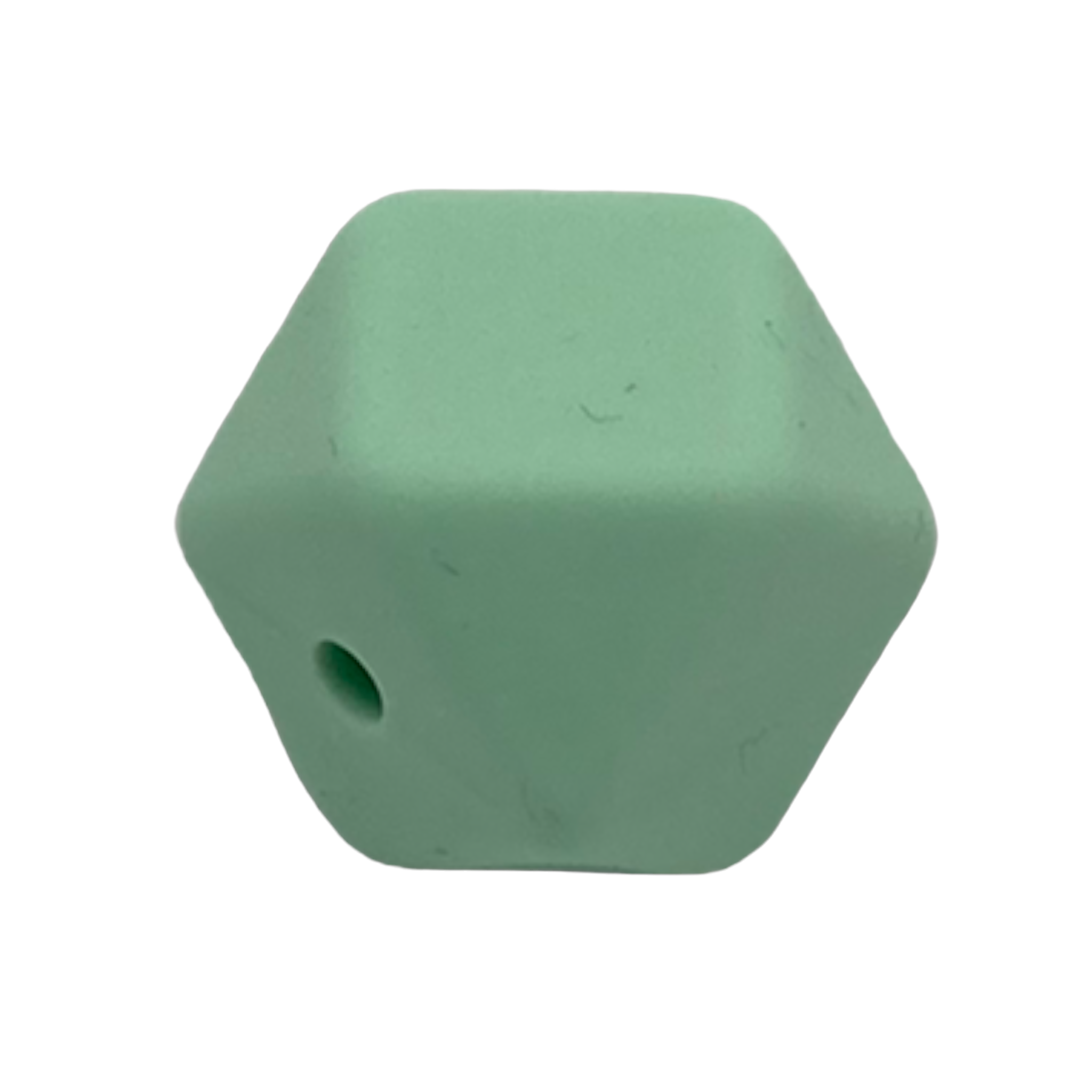 14mm Silikon Hexagonperle Mint