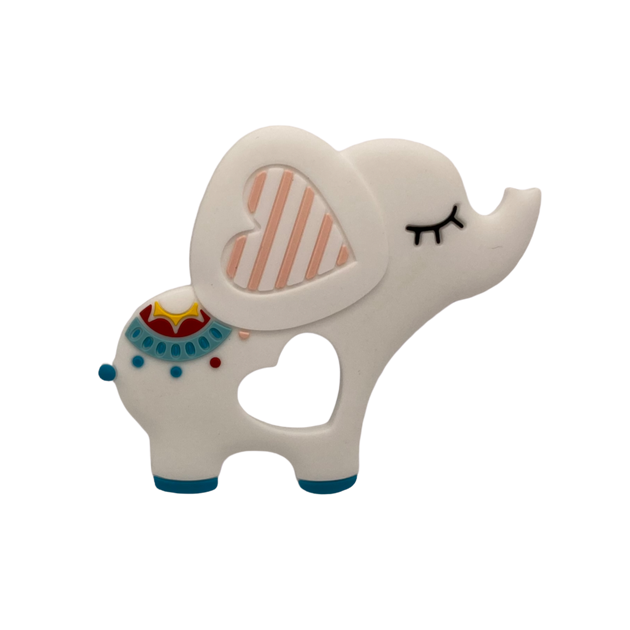 Silikon Beißanhänger Elefant weiß