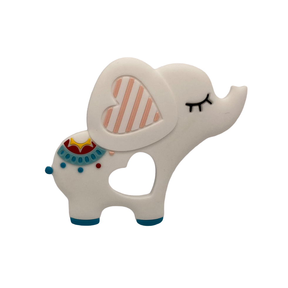 Silikon Beißanhänger Elefant weiß