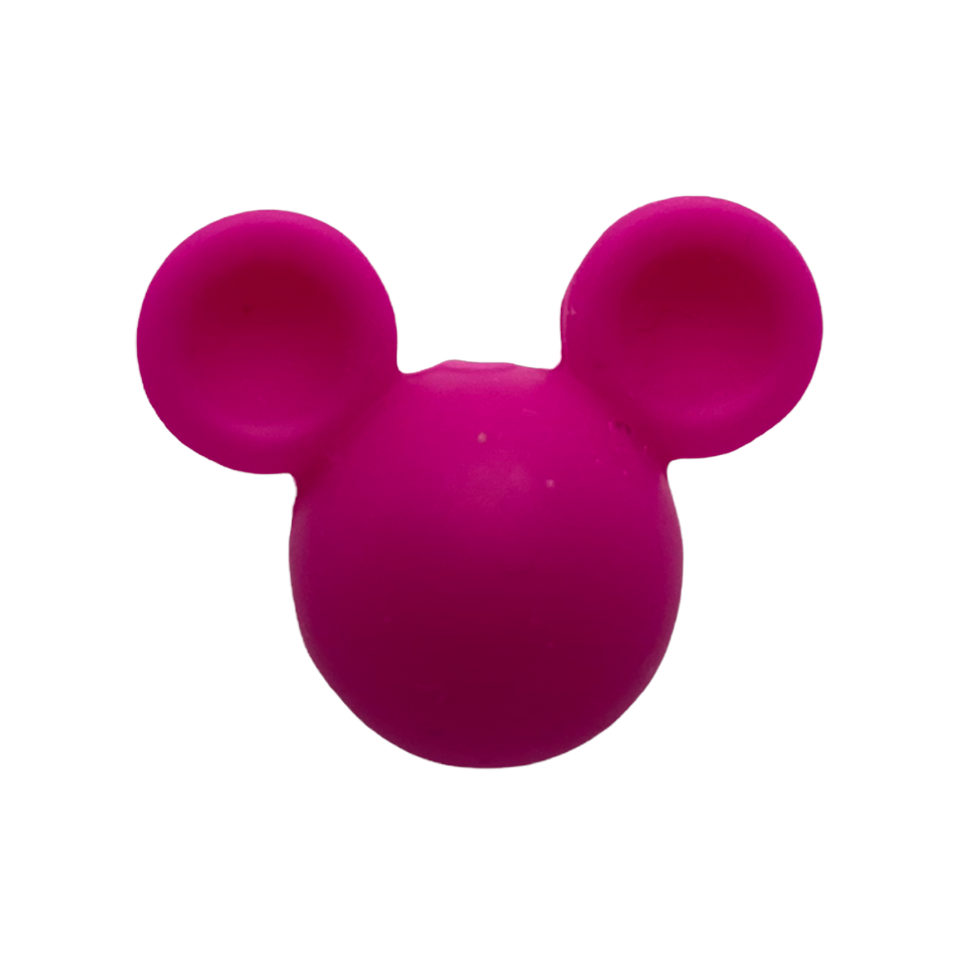 Silikon Motivperle Maus Fuchsia