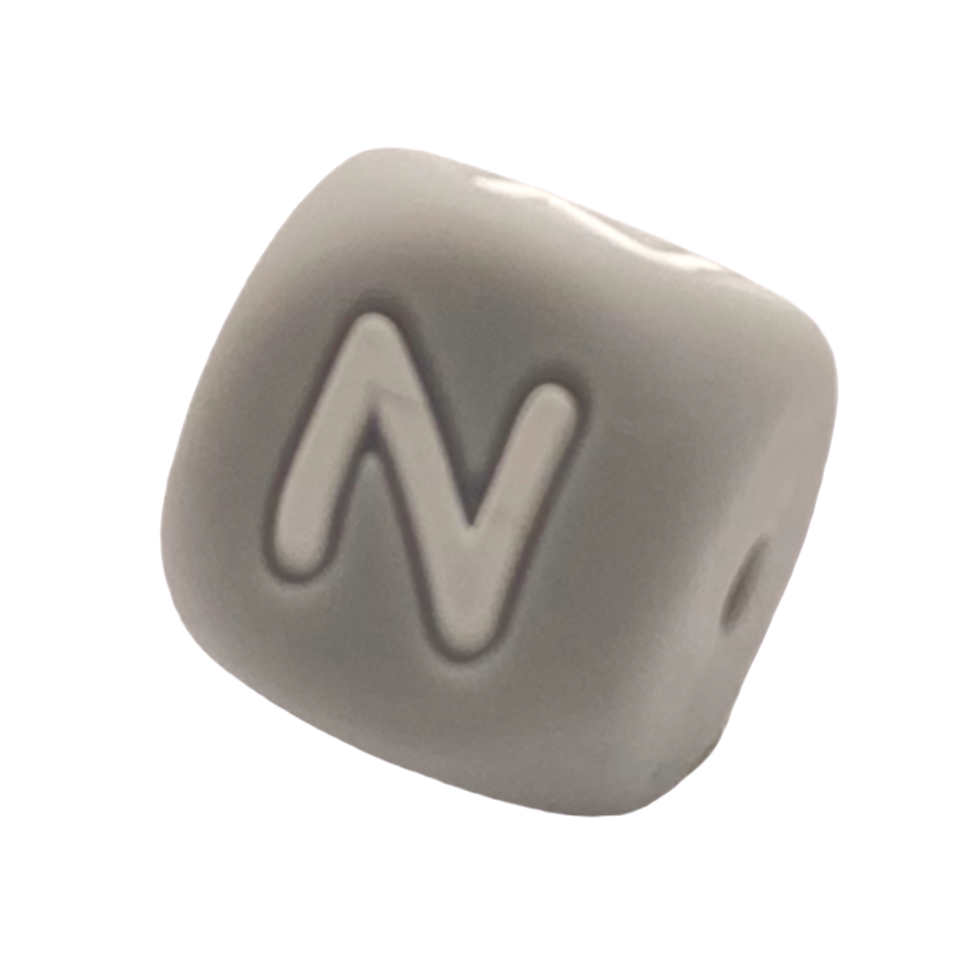 Silikon Buchstabenwürfel 12mm grau N