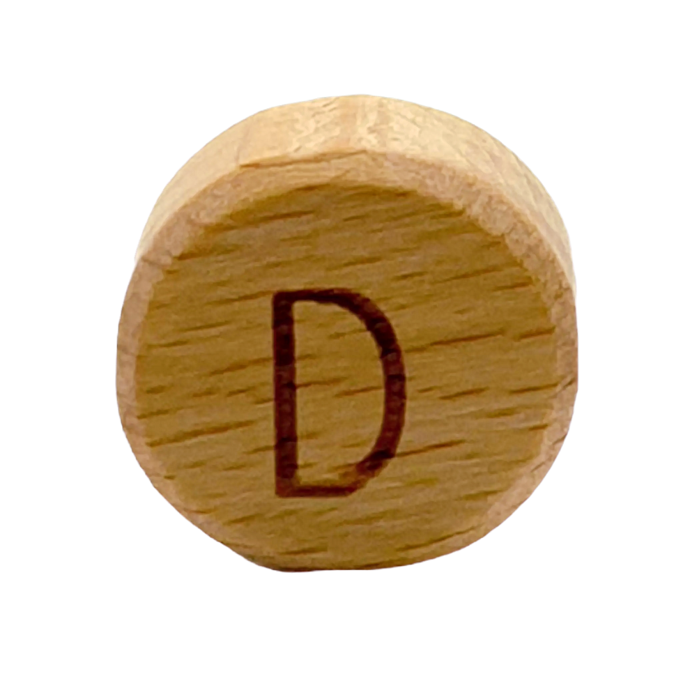Holz Buchstabe rund 15mm D