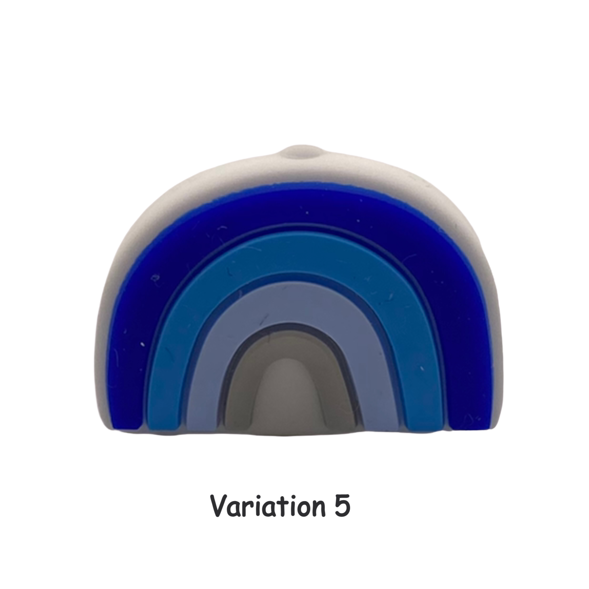 Silikon Motivperle Regenbogen Blau
