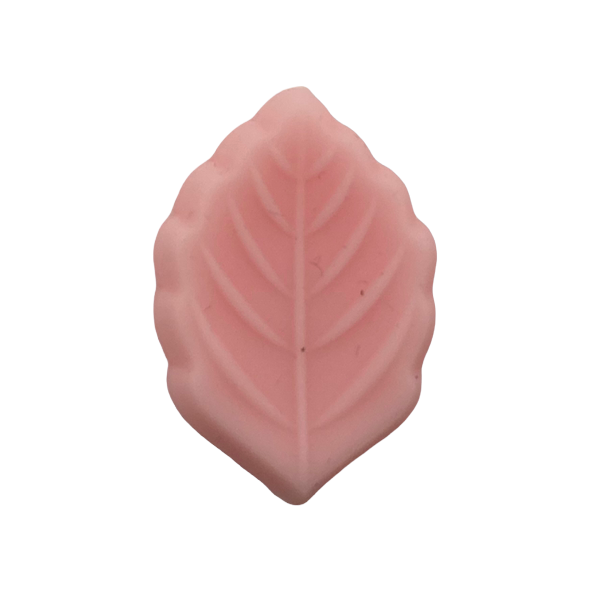 Silikon Motivperle kleines Blatt Rosa