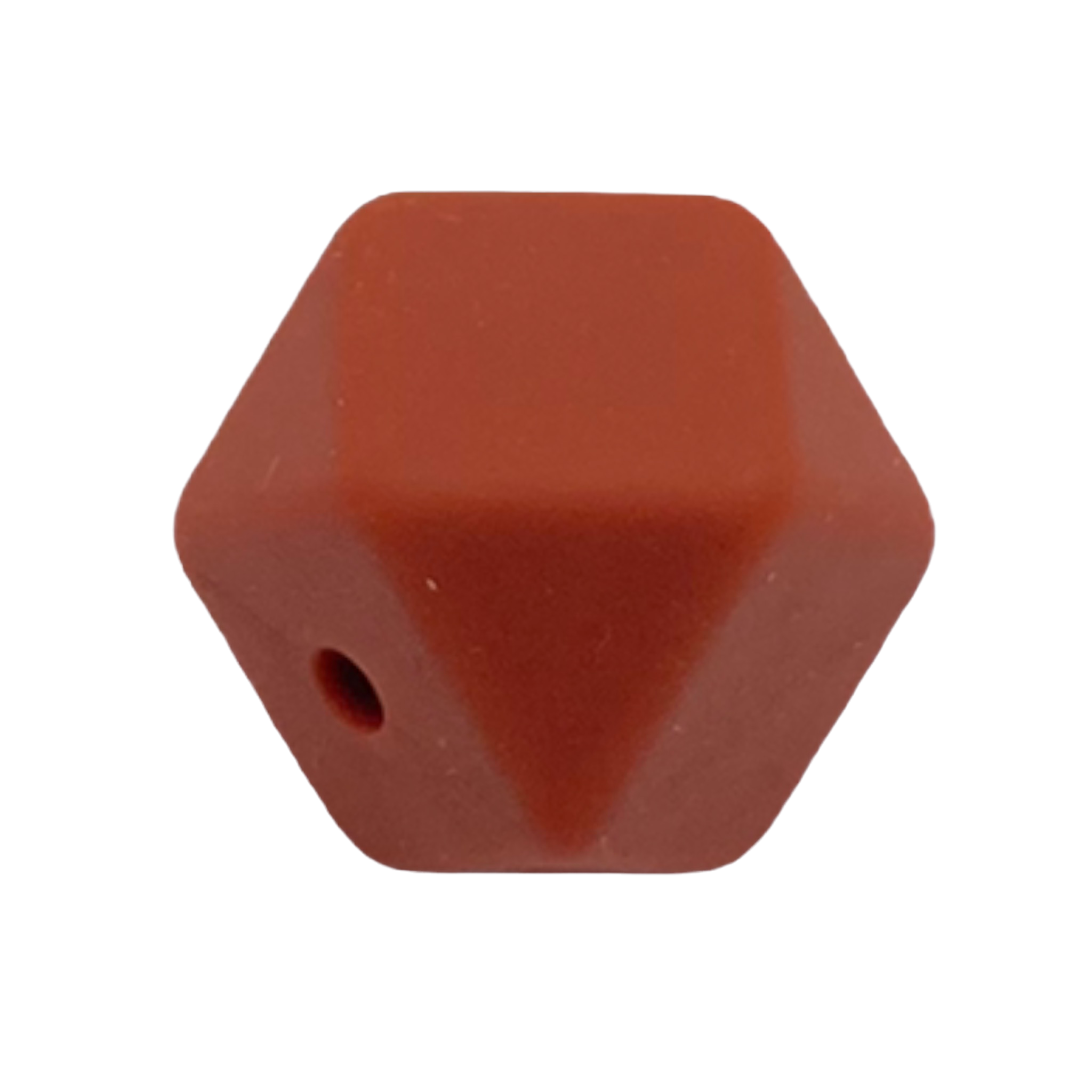 17mm Silikon Hexagonperle Rost Braun