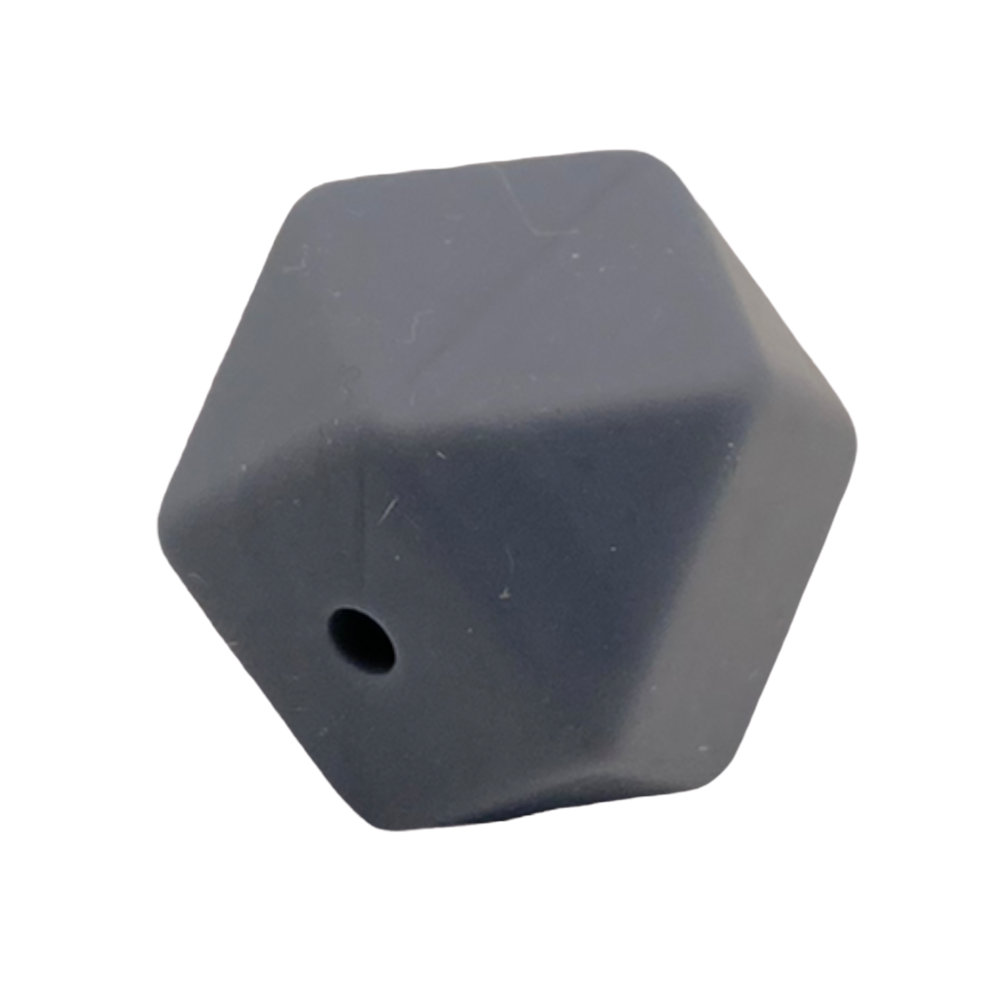 17mm Silikon Hexagonperle Dunkel Grau
