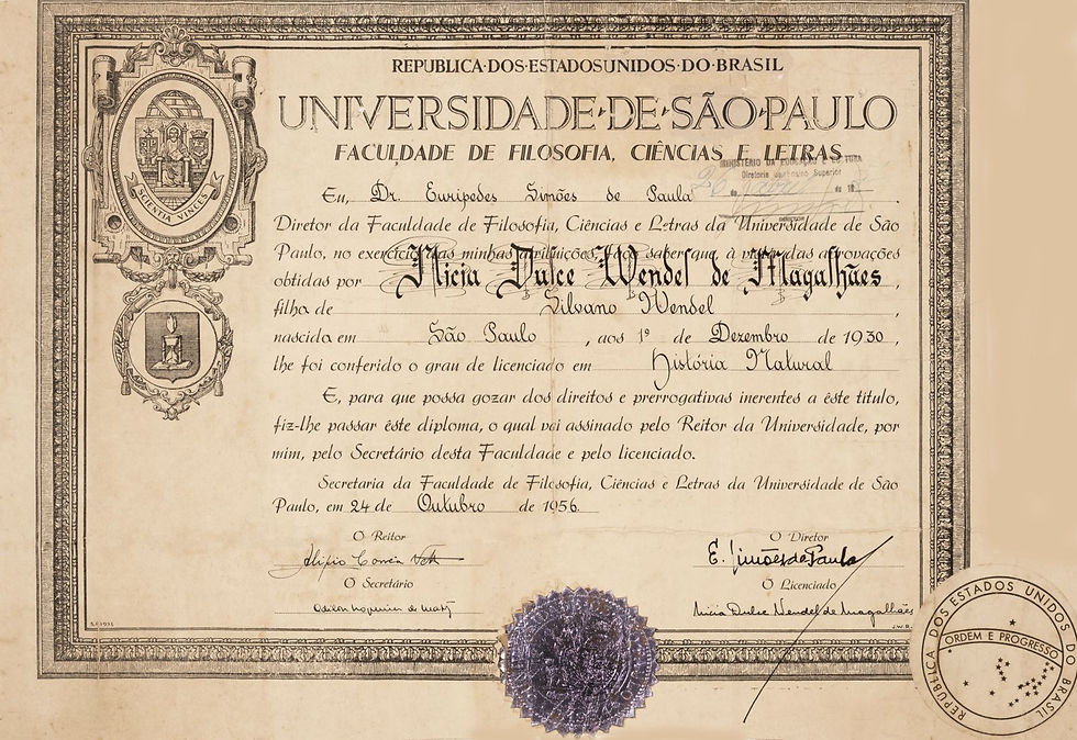 Diploma de Nícia Wendel de Magalhães