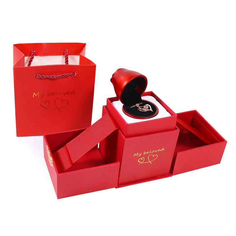 Thumbnail: Creative Metal Rose Jewelry Box for Rings & Necklaces