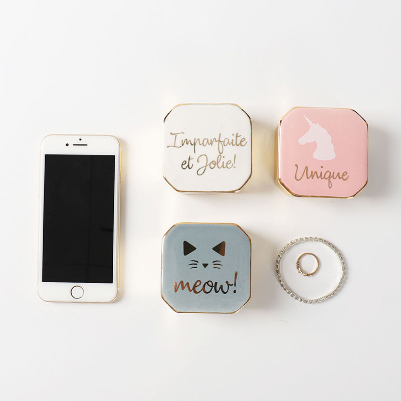 Nordic Style Ceramic Jewelry Box for Necklaces & Rings