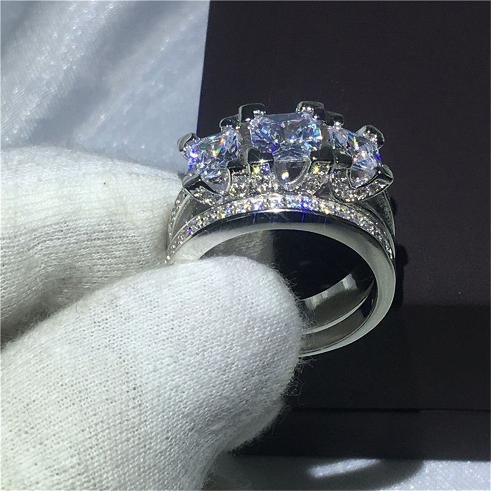 Diamond Ring Set with Band and Engagement Ring