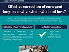 Correcting emergent language presentation overview