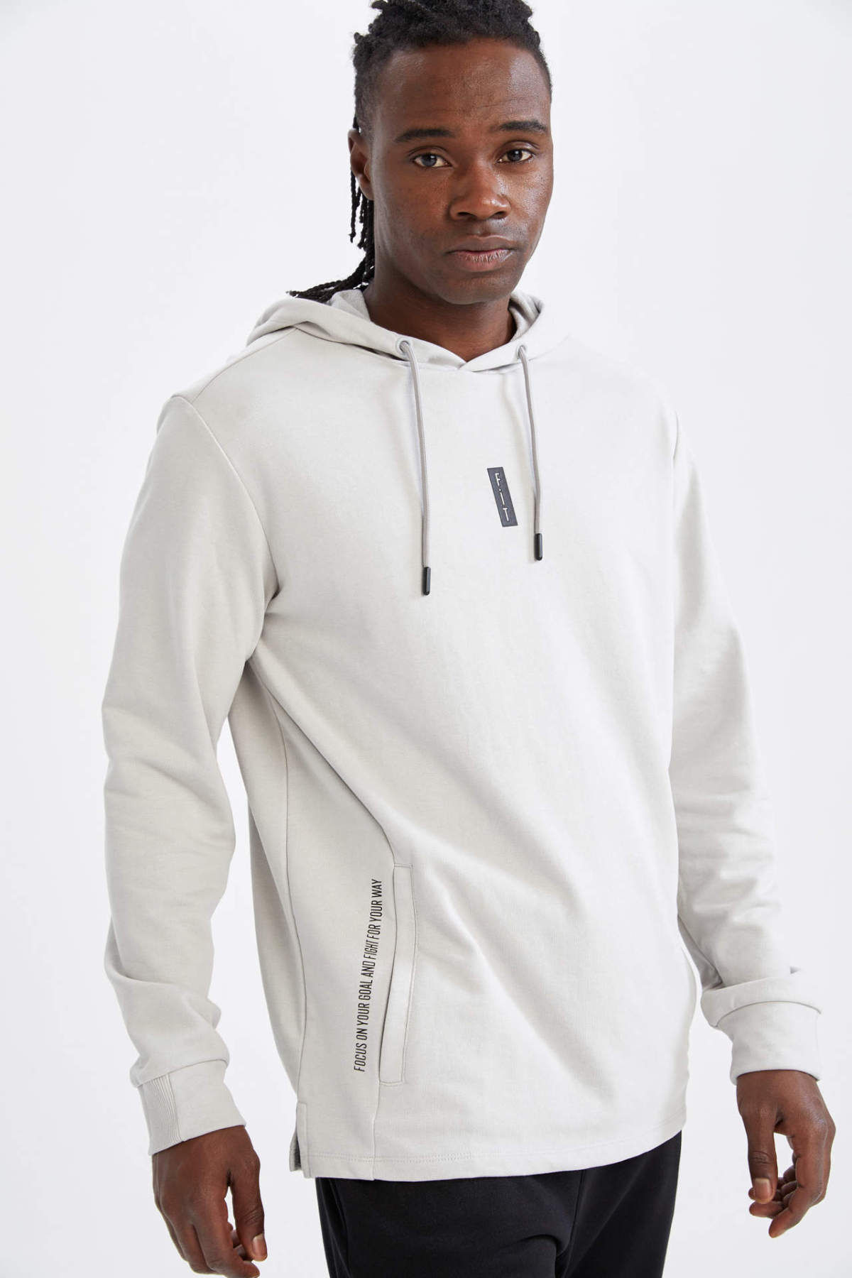 Defacto Man Cotton Sweat Shirt 2021 Autumn Winter Standart Fit Hoodie Oversize