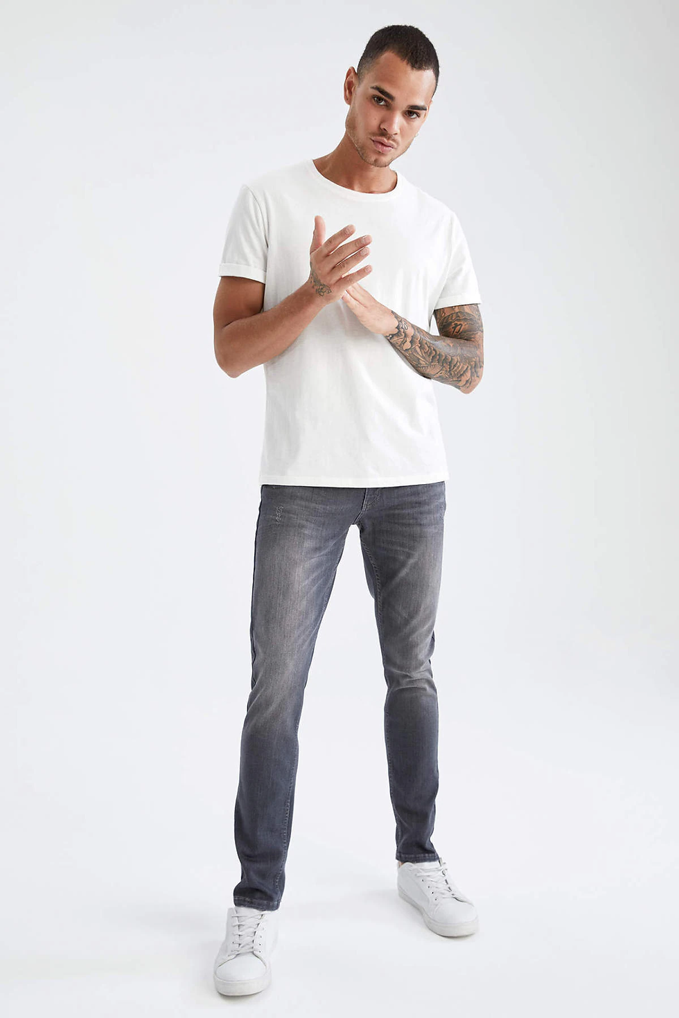 Thumbnail: Defacto Man Denim Trousers 2021 Autumn Winter Super Skinny Bottom Pants Streetw