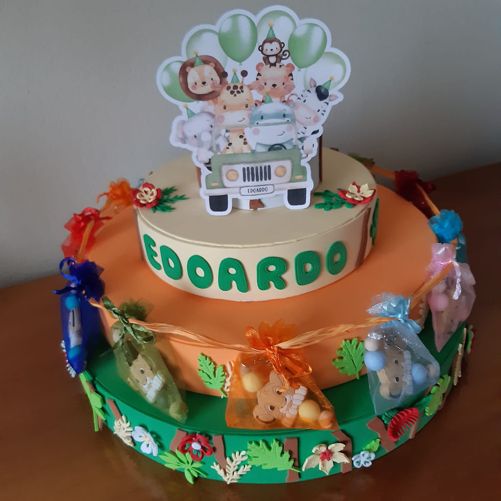 Miniatura: Torta scenografica per feste di compleanno ed eventi, a tema animali del bosco
