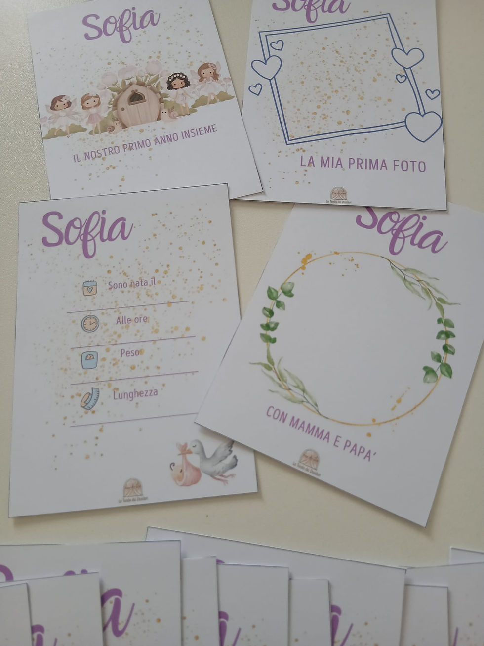 Miniatura: card nascita il mio primo anno, personalizzate con il nome.  set card per fotografare il mio bimbo dal 1° al 12° mese,