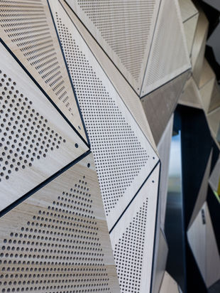 Artiem Perforation System ACOUSTIC PANELS used for interior wall lining in a real project