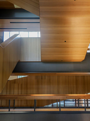 Artiem Perforation System ACOUSTIC PANELS featured in an architectural wall and ceiling application in a real project