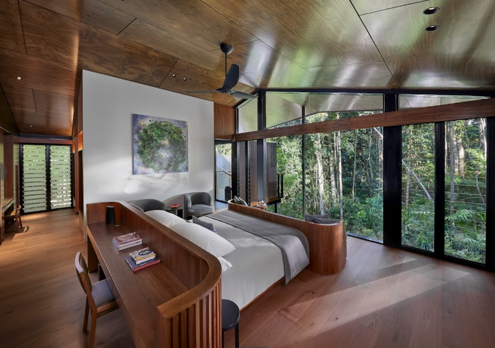 architectural acoustic timber panels used on walls and ceilings in an hospitality environment in Australia. 