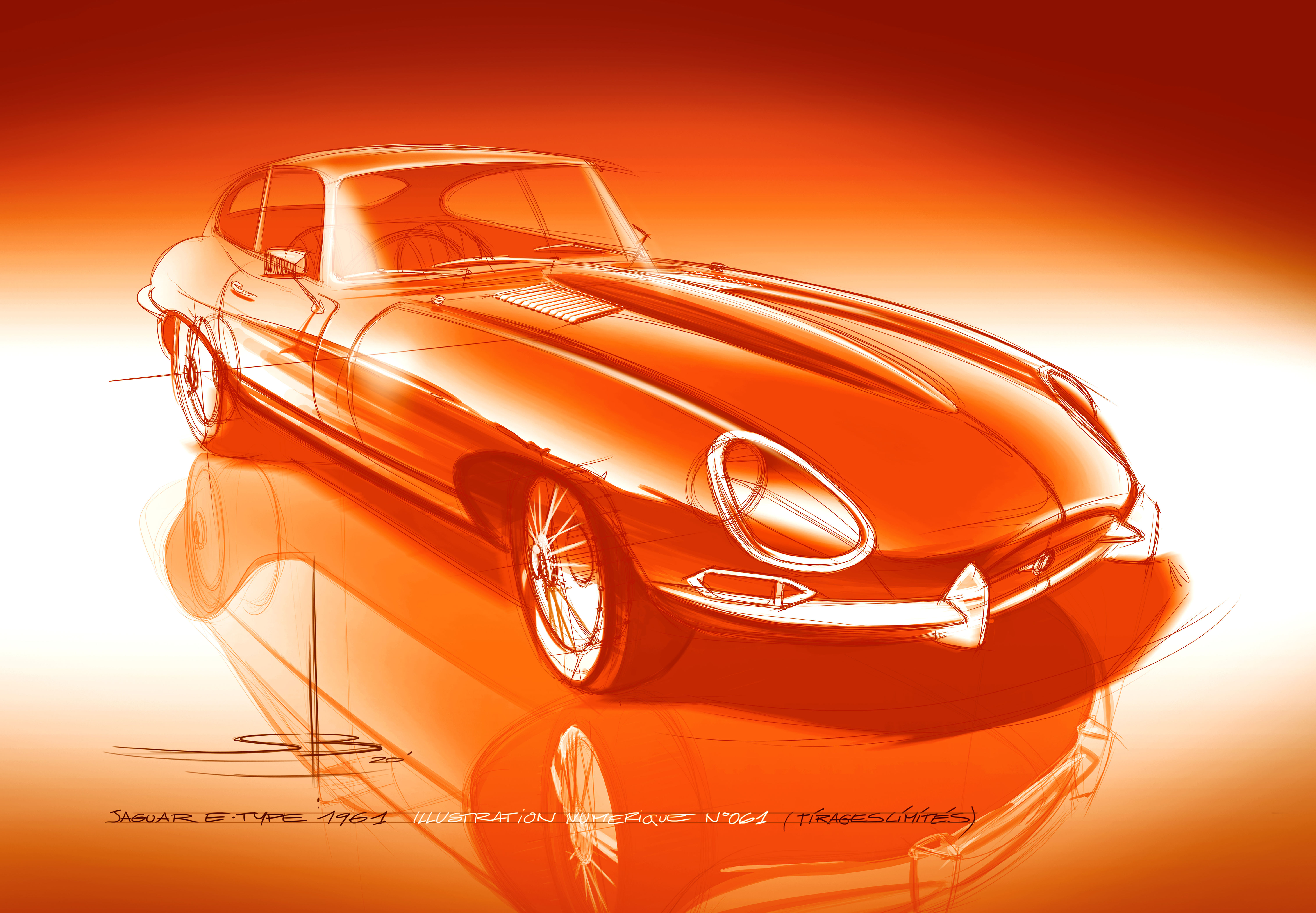 Tirage limité "Jaguar type E 1961"