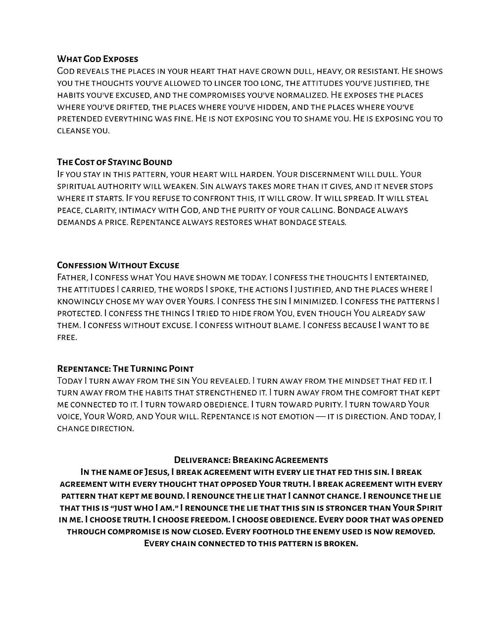 Thumbnail: Repentance, Deliverance & Prayer