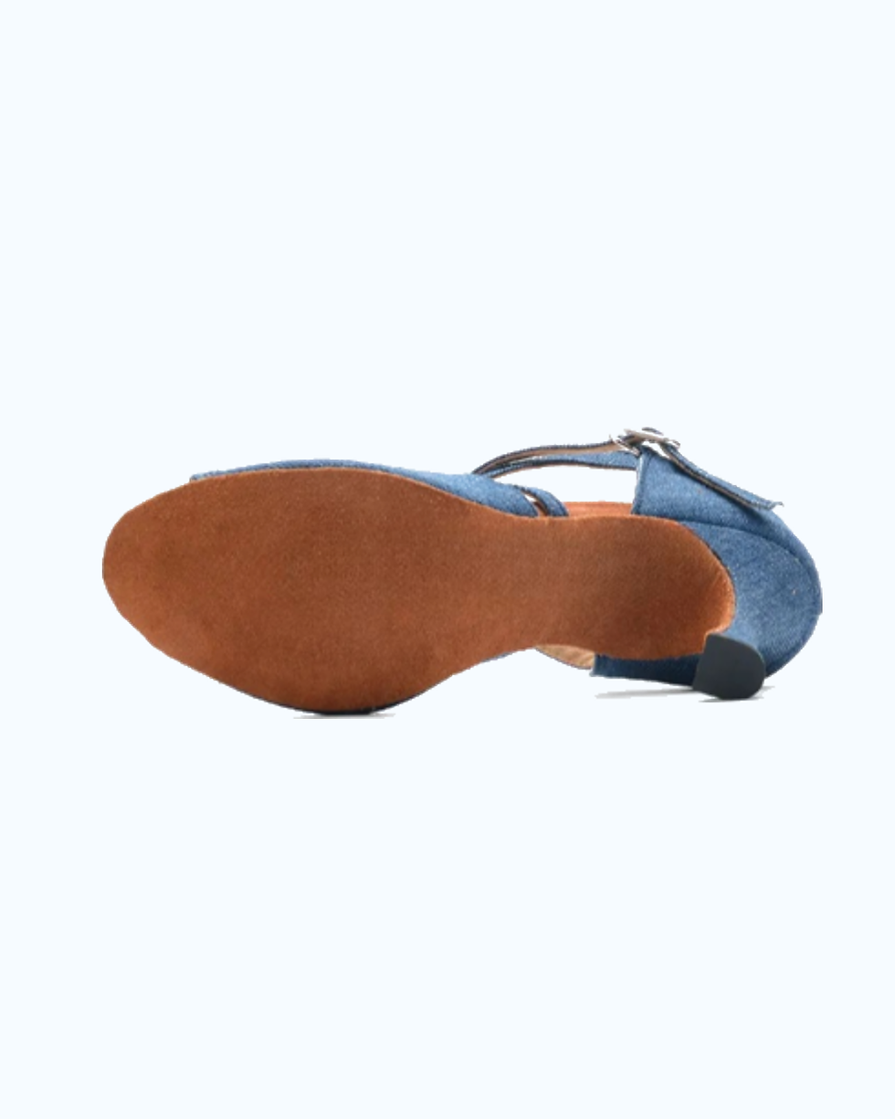 Thumbnail: Danim Leather Denim Ladies Heel  (Denim-Blue)