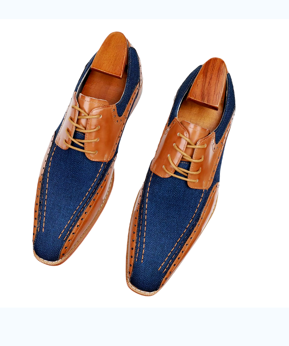 Thumbnail: Danim Oxford/Denim Classic Shoes (Camel)
