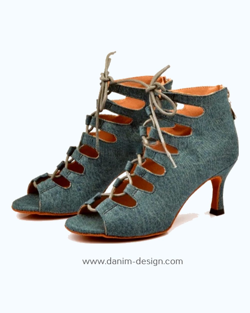 Danim Leather Denim Ladies High Heel (Denim-Blue)