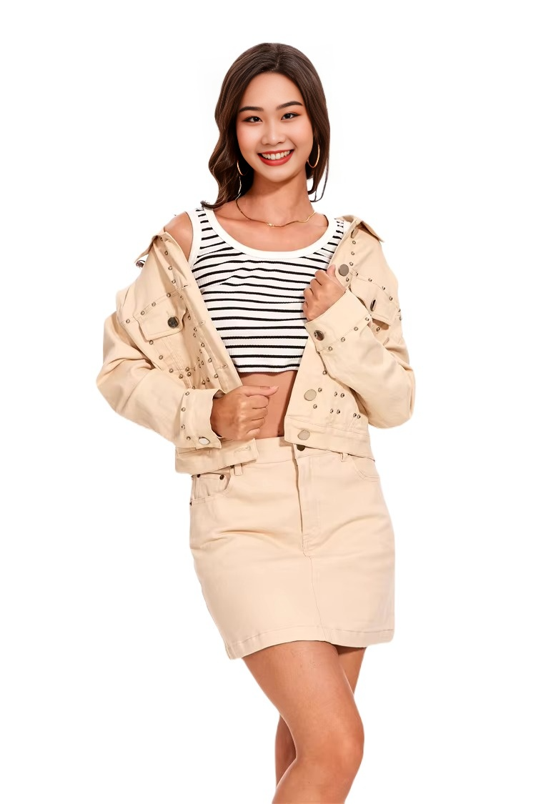 Thumbnail: Denim Ladies Jacket/Shorts (2pcs)