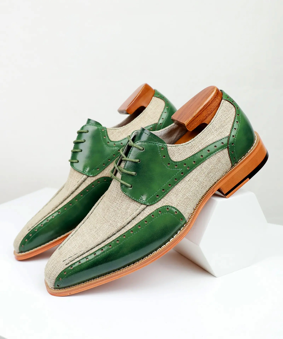 Thumbnail: Danim Oxford/Denim Classic Shoes (Green)