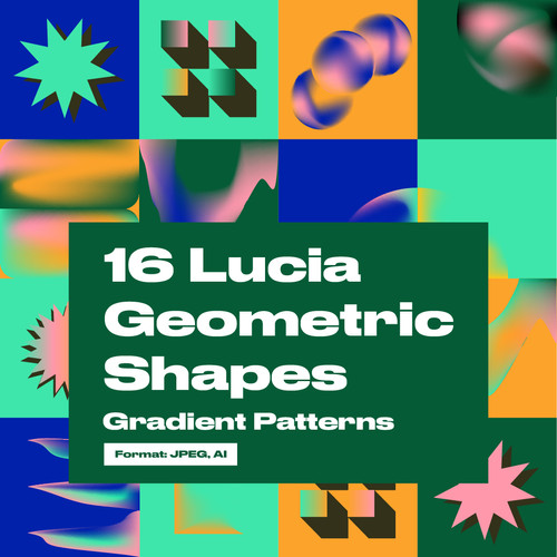 Gradient Pattern Pack - Lucia Geometric Shapes | Two Sleepy Heads