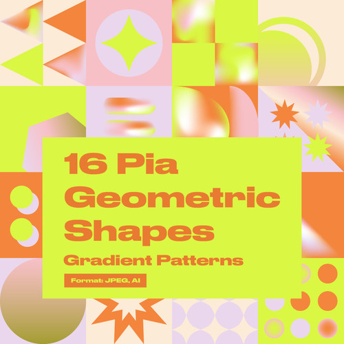 Gradient Pattern Pack - Pia Geometric Shapes | Two Sleepy Heads