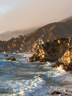 Dramatic Big Sur coastline at golden hour — Wild Luxe California escape