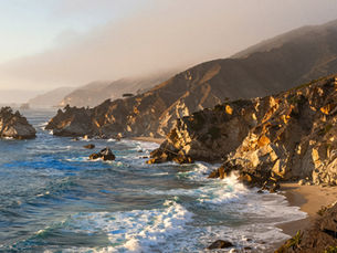 Dramatic Big Sur coastline at golden hour — Wild Luxe California escape