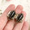 Thumbnail: Vintage Silver and Onyx Screwback Earrings